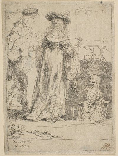 Smrt zjevující se manželskému páru z otevřeného hrobu, 1639. od Rembrandt van Rijn