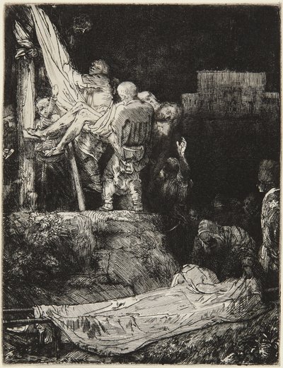 Snímání z kříže při světle pochodní od Rembrandt van Rijn