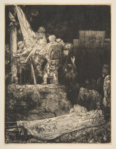 Sestup z kříže světlem pochodně, 1654. od Rembrandt van Rijn