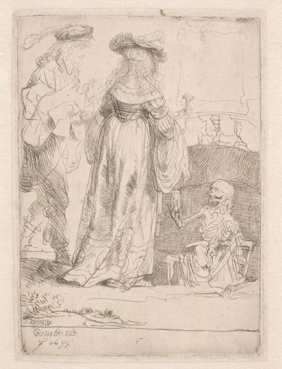 Mladý pár a smrt od Rembrandt van Rijn