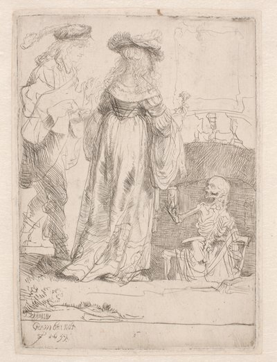 Mladý pár a smrt od Rembrandt van Rijn