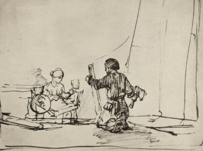 Svatá rodina v dílně od Rembrandt van Rijn