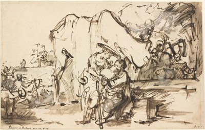 Eliezer a Rebecca u Studny od Rembrandt van Rijn