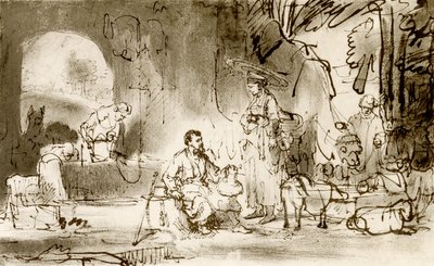 Eliezer a Rebecca u studny od Rembrandt van Rijn