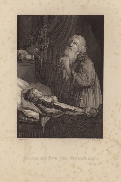 Eliáš Vychovává syna vdovy od Rembrandt van Rijn