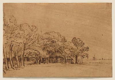 Statek pod stromy od Rembrandt van Rijn