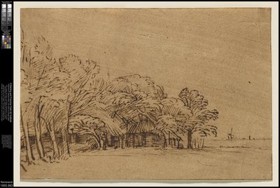 Farma pod stromy, kolem roku 1650 od Rembrandt van Rijn