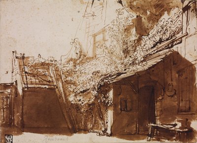Statek ve světle a stínu od Rembrandt van Rijn