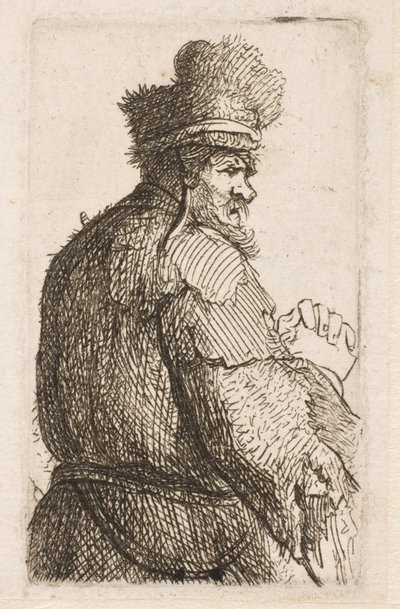 Starý muž při pohledu zezadu od Rembrandt van Rijn