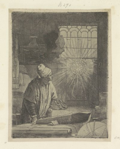 Učenec ve své studii (Faust) Recueil de quatre-vingt-cinq estampes originales (název série) od Rembrandt van Rijn