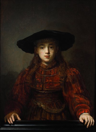 Dívka v obrazovém rámu, 1641 od Rembrandt van Rijn