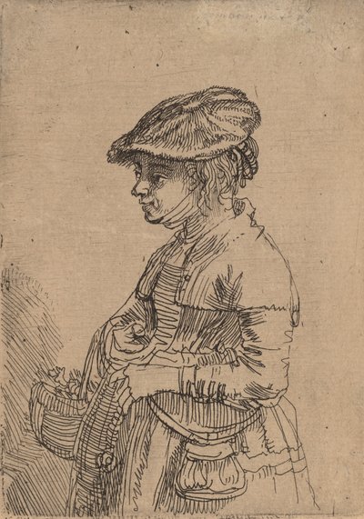 Dívka s košíkem, c. 1642. od Rembrandt van Rijn