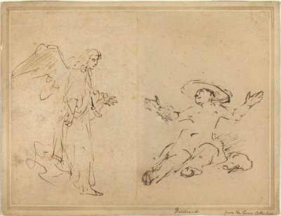 Hagar sedící u fontány od Rembrandt van Rijn