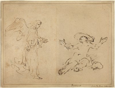 Hagar sedící u studny od Rembrandt van Rijn