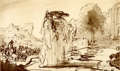 Jákob a Ráchel od Rembrandt van Rijn