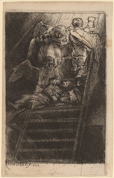 Jakubův žebřík od Rembrandt van Rijn