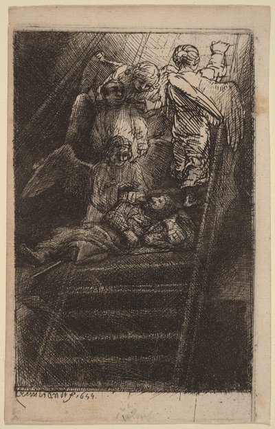 Jakubův žebřík od Rembrandt van Rijn