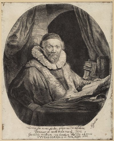 Jan Uytenbogaert, kazatel remonstrantů od Rembrandt van Rijn