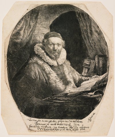 Jan Uytenbogaert, kazatel remonstrantů od Rembrandt van Rijn