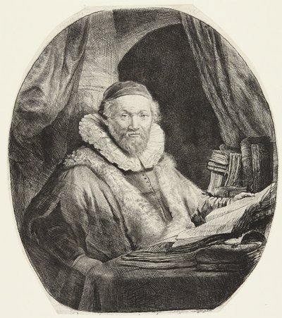 Jan Uytenbogaert, kazatel remonstrantů od Rembrandt van Rijn