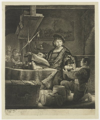 Jan Uytenbogaert, „zlatá váha“ od Rembrandt van Rijn