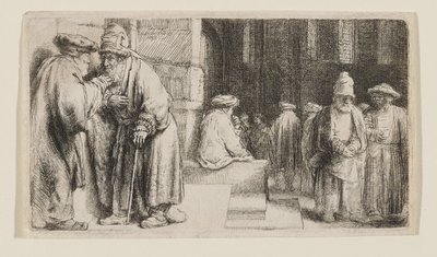 Židé v synagoze od Rembrandt van Rijn