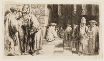 Židé v synagoze od Rembrandt van Rijn