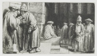 Židé v synagoze od Rembrandt van Rijn