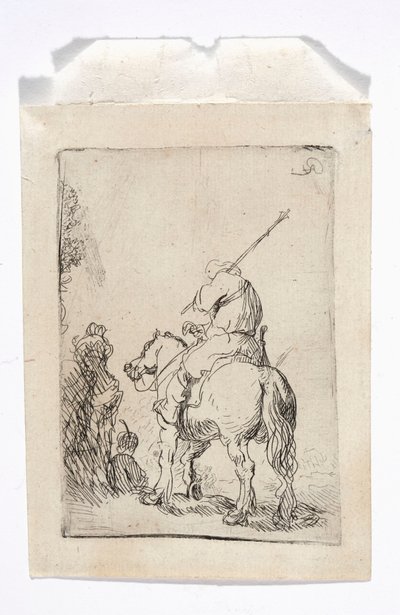 Jezdec v turbanu na koni od Rembrandt van Rijn