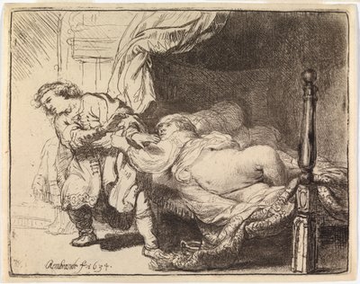 Josef a Potifarova žena od Rembrandt van Rijn