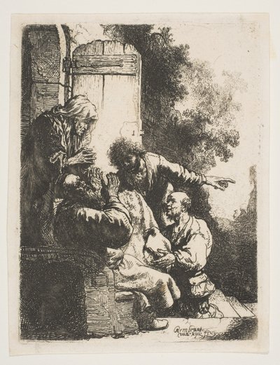 Josephův kabát přinesený Jacobovi, ca. 1633. od Rembrandt van Rijn
