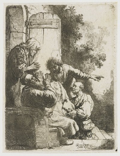 Josefův kabát přinesl Jákobovi od Rembrandt van Rijn