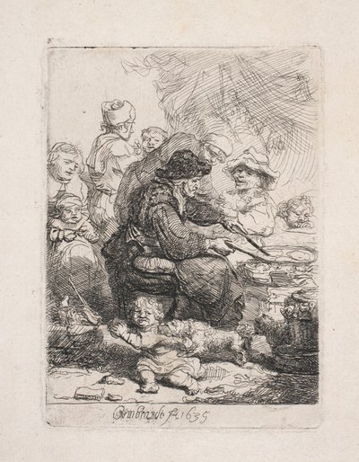 Žena, která smaží placky od Rembrandt van Rijn