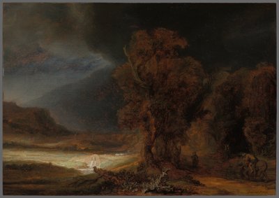 Krajina s podobenstvím o milosrdném Samaritánovi od Rembrandt van Rijn