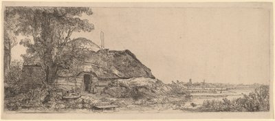 Krajina s chatou a velkým stromem od Rembrandt van Rijn