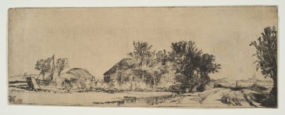 Krajina s farmou podél silnice vedle kanálu, ca. 1652. od Rembrandt van Rijn
