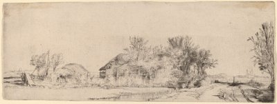 Krajina se silnicí vedle kanálu od Rembrandt van Rijn