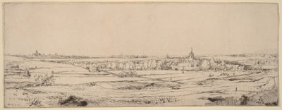 Krajina s výhledem na Haarlem (Pole zlatníků) od Rembrandt van Rijn