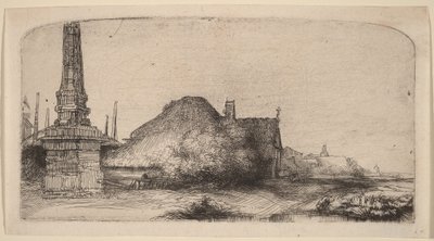 Krajina s obeliskem od Rembrandt van Rijn