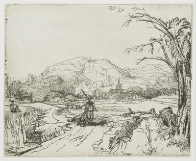 Krajina se sportovcem a psy od Rembrandt van Rijn