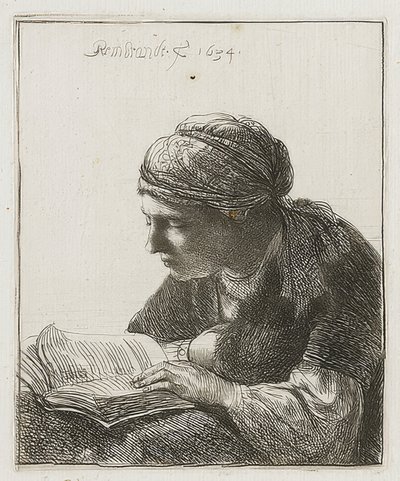 Lesende. 1634 od Rembrandt van Rijn