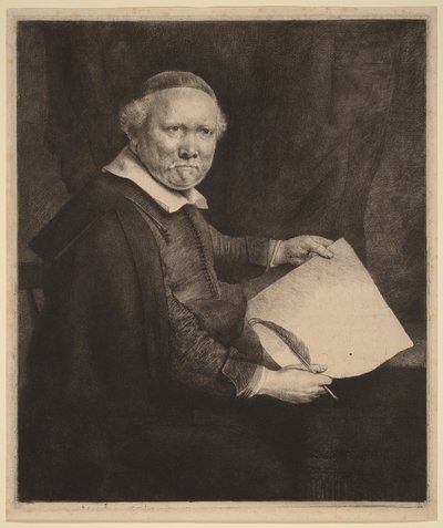 Lieven Willemsz van Coppenol: Větší deska od Rembrandt van Rijn