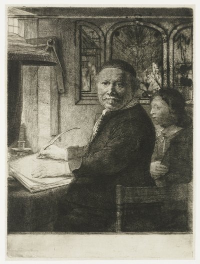 Lieven Willemsz. van Coppenol, mistr písma: menší deska od Rembrandt van Rijn