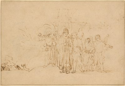 Lot a jeho rodina opouštějí Sodomu od Rembrandt van Rijn