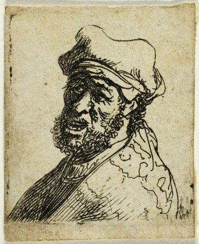 Muž křičí, tři čtvrtiny vlevo: Prsa od Rembrandt van Rijn