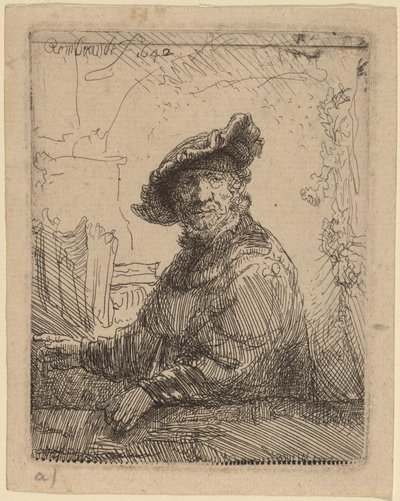 Muž v altánku od Rembrandt van Rijn