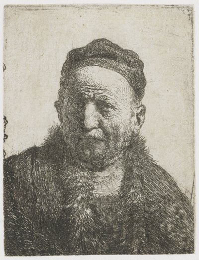 Muž v těsné čepici: poprsí (umělcův otec?) od Rembrandt van Rijn