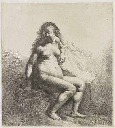 Nahá žena na hromadě Nahá žena na hromadě od Rembrandt van Rijn
