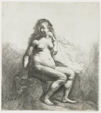 Nahá žena na hromadě od Rembrandt van Rijn