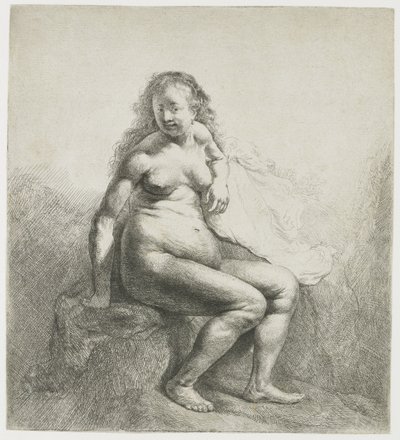 Nahá žena na hromadě od Rembrandt van Rijn